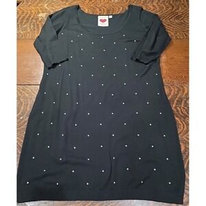 Derek Heart Plus Black and Silver Beads Midi Sweater Dress  Women's Sz 1X